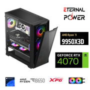 ETERNAL POWER RYZEN 9 9950X3D 64GB DDR5 1TB M.2 RTX 4070 B650 750W 240M