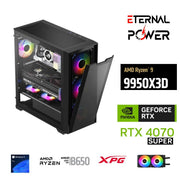 ETERNAL POWER  RYZEN 9 9950X3D 64GB DDR5 1TB M.2  RTX 4070 SUPER B650 750W 240M