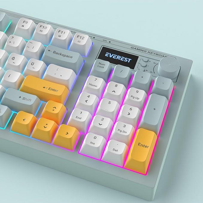 Everest Silent Pro KB-79 Mavi-Beyaz-Sarı RGB Membrane Switch Kablolu Oyuncu Klavyesi - OUTLET