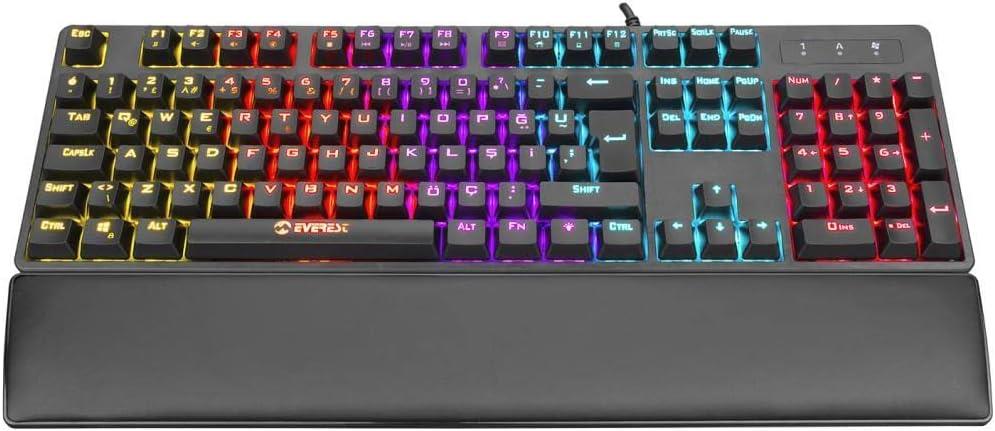 Everest Redcore KB-GX8 RGB Red Switch Kablolu Mekanik Oyuncu Klavyesi - TEŞHİR