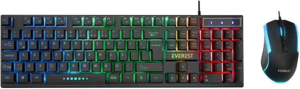 Everest Luminax KM-198 Siyah Kablolu Oyuncu Klavye Mouse Seti