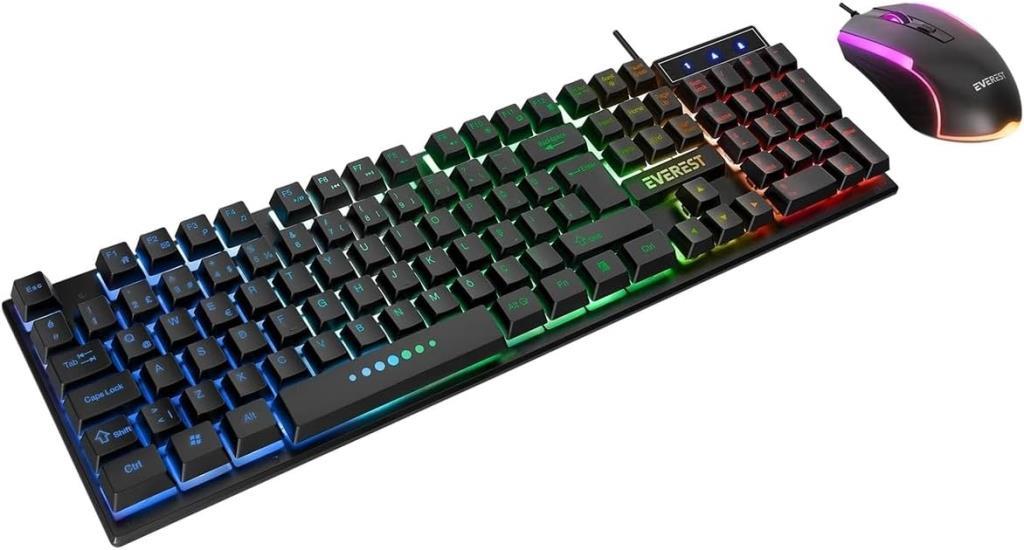 Everest Luminax KM-198 Siyah Kablolu Oyuncu Klavye Mouse Seti