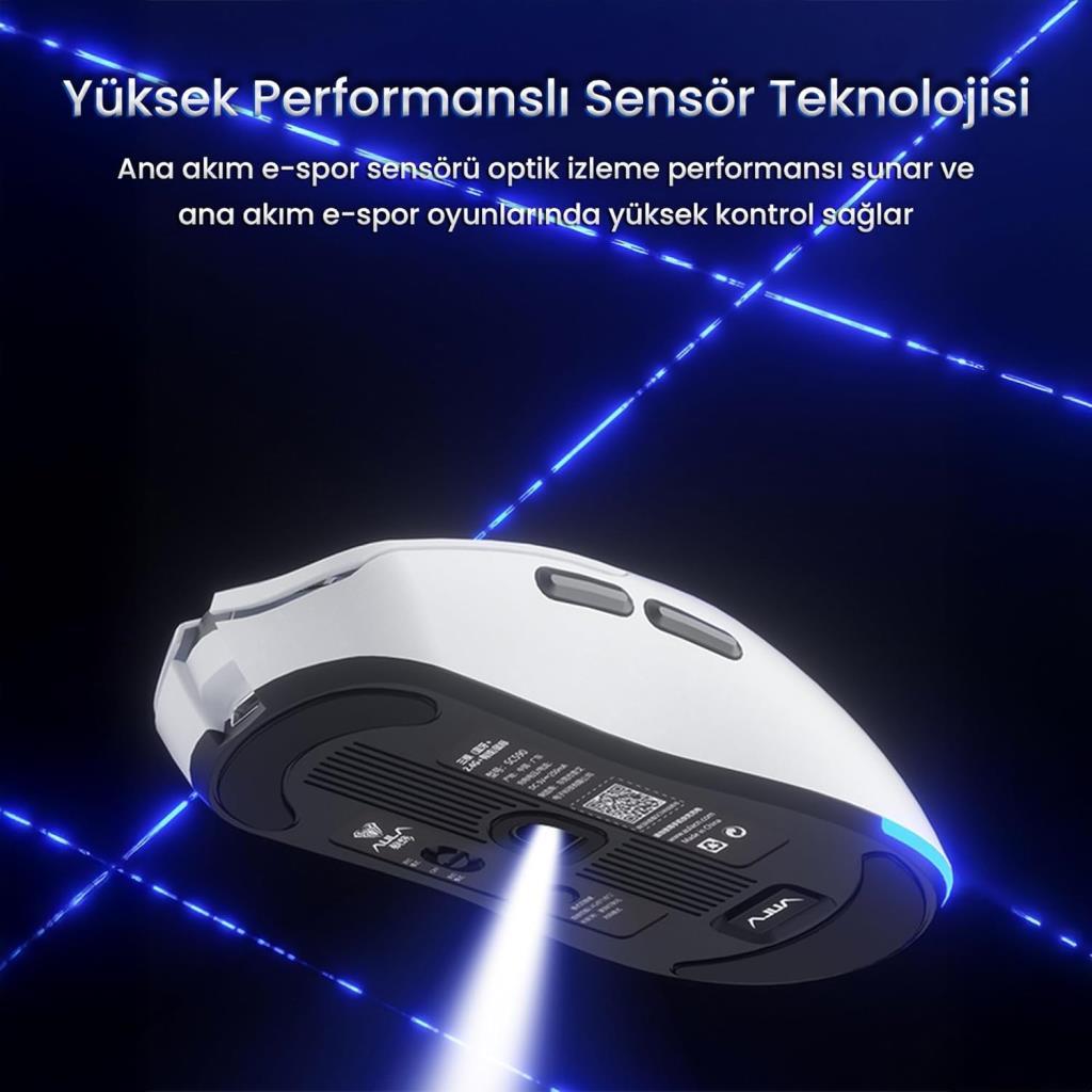 Aula SC590 Pro Şarjlı Ergonomik Optik Kablolu/Kablosuz Oyuncu Mouse - Teşhir