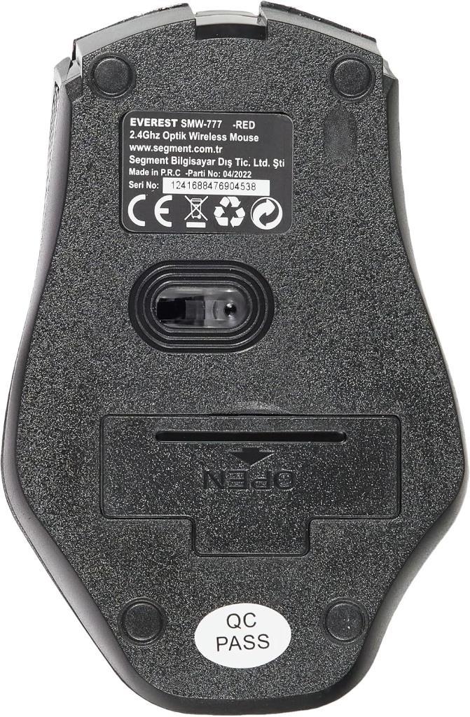 Everest SMW-777-K Kırmızı Optik Kablosuz Mouse - Outlet