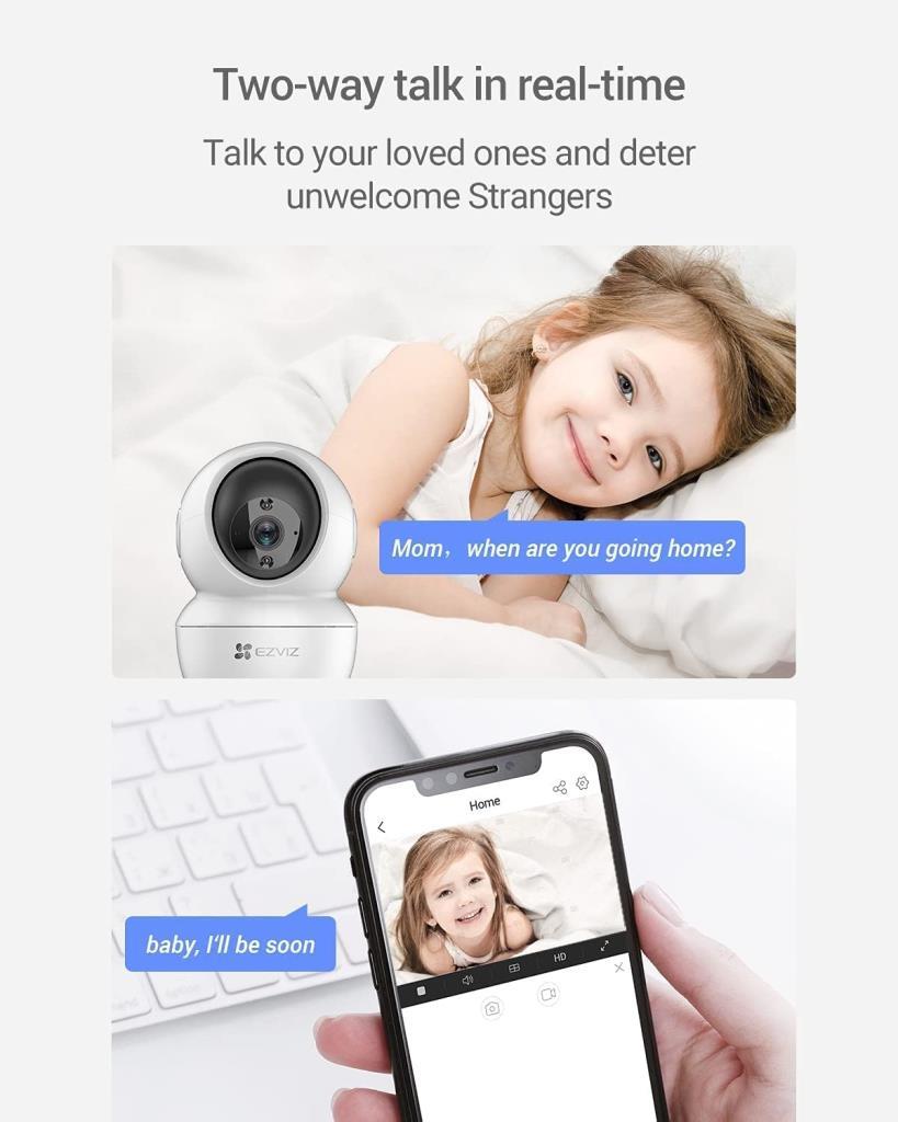 EZVIZ C6n 1080p Fhd 360 Derece Gece Görüşlü Sesli Ip Wifi Akıllı Ev Güvenlik Bebek Kamerası - Outlet
