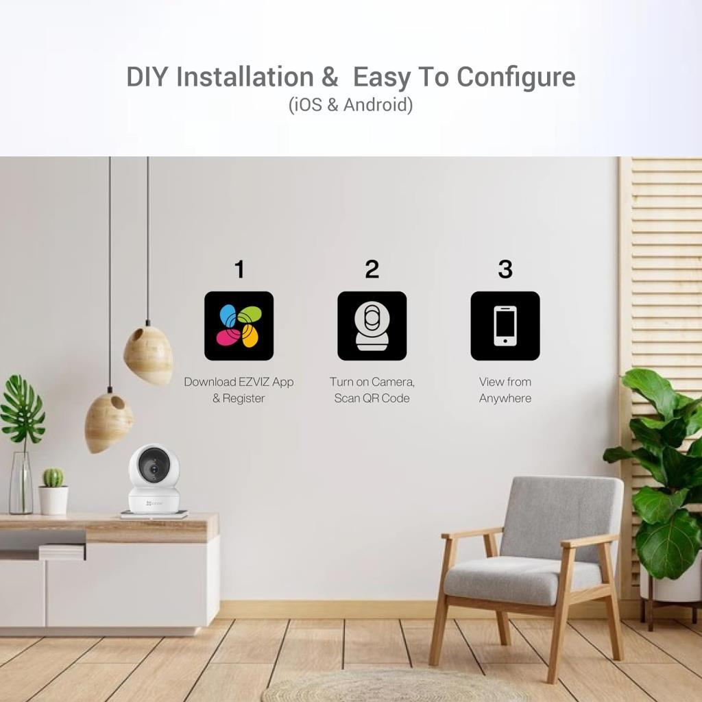EZVIZ C6n 1080p Fhd 360 Derece Gece Görüşlü Sesli Ip Wifi Akıllı Ev Güvenlik Bebek Kamerası - Outlet