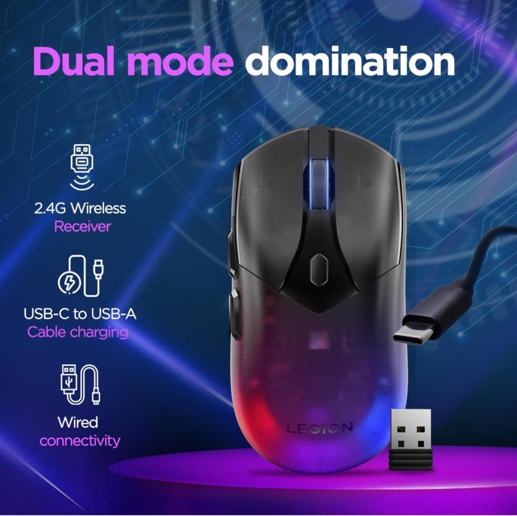 Lenovo Legion M410 GY51P83012 RGB Şarjlı Optik Kablolu/Kablosuz Oyuncu Mouse - Outlet