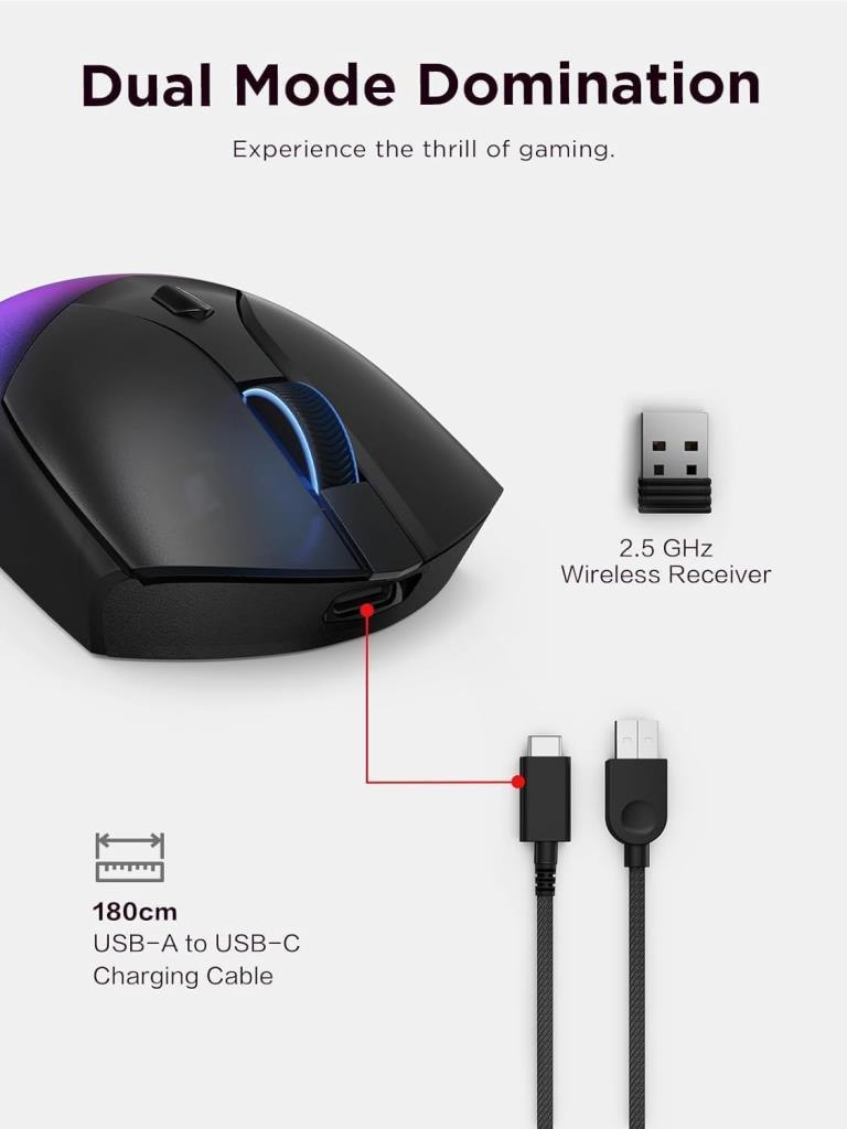 Lenovo Legion M410 GY51P83012 RGB Şarjlı Optik Kablolu/Kablosuz Oyuncu Mouse - Outlet