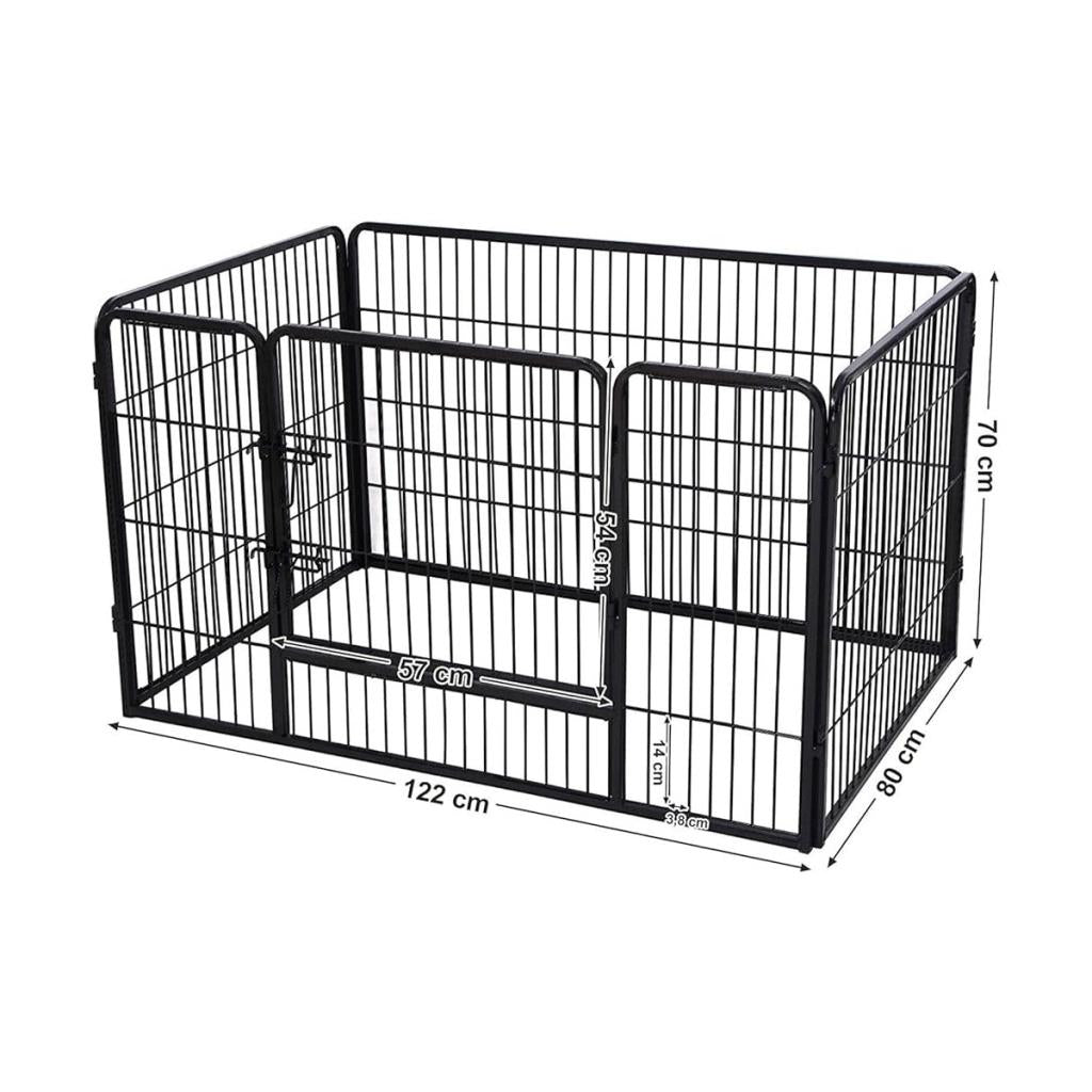 Feandrea Pet Playpen, Puppy Playpen, Portable, 122 x 80 x 70 cm, Black PPK74H Outlet