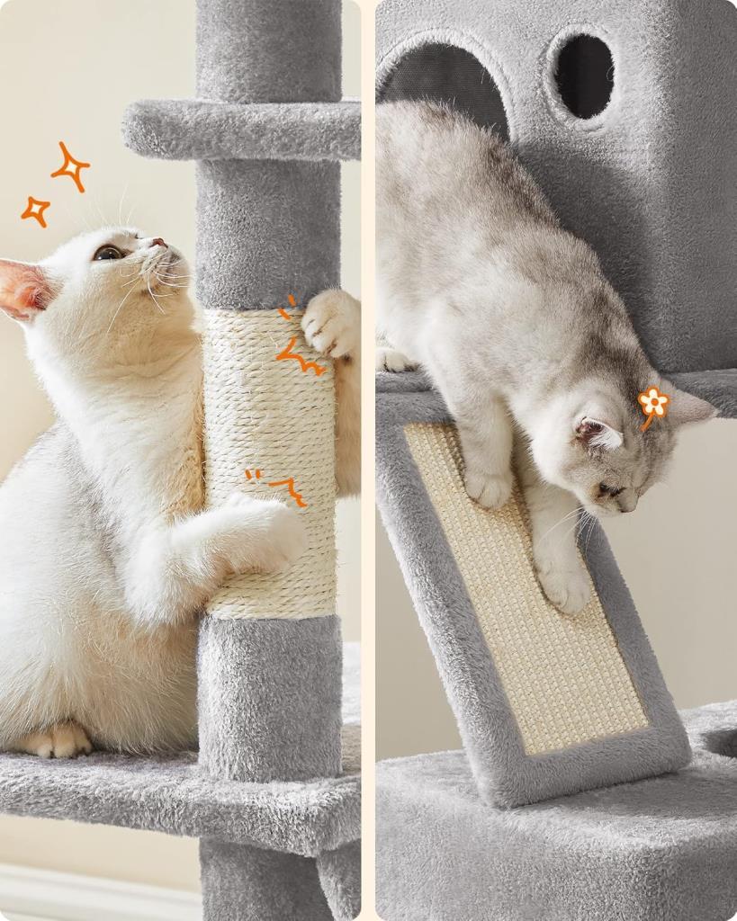 feandrea PCT190W01 Kedi Ağacı,206 cm Büyük Kedi Kulesi,