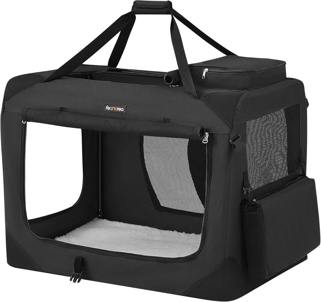 FEANDREA Köpek Kutusu, Köpek Çantası, Katlanabilir, 81 x 58 x 58 cm, Siyah Outlet