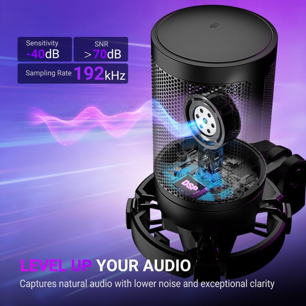 Fifine Ampligame A6T RGB USB Yayıncı Mikrofonu