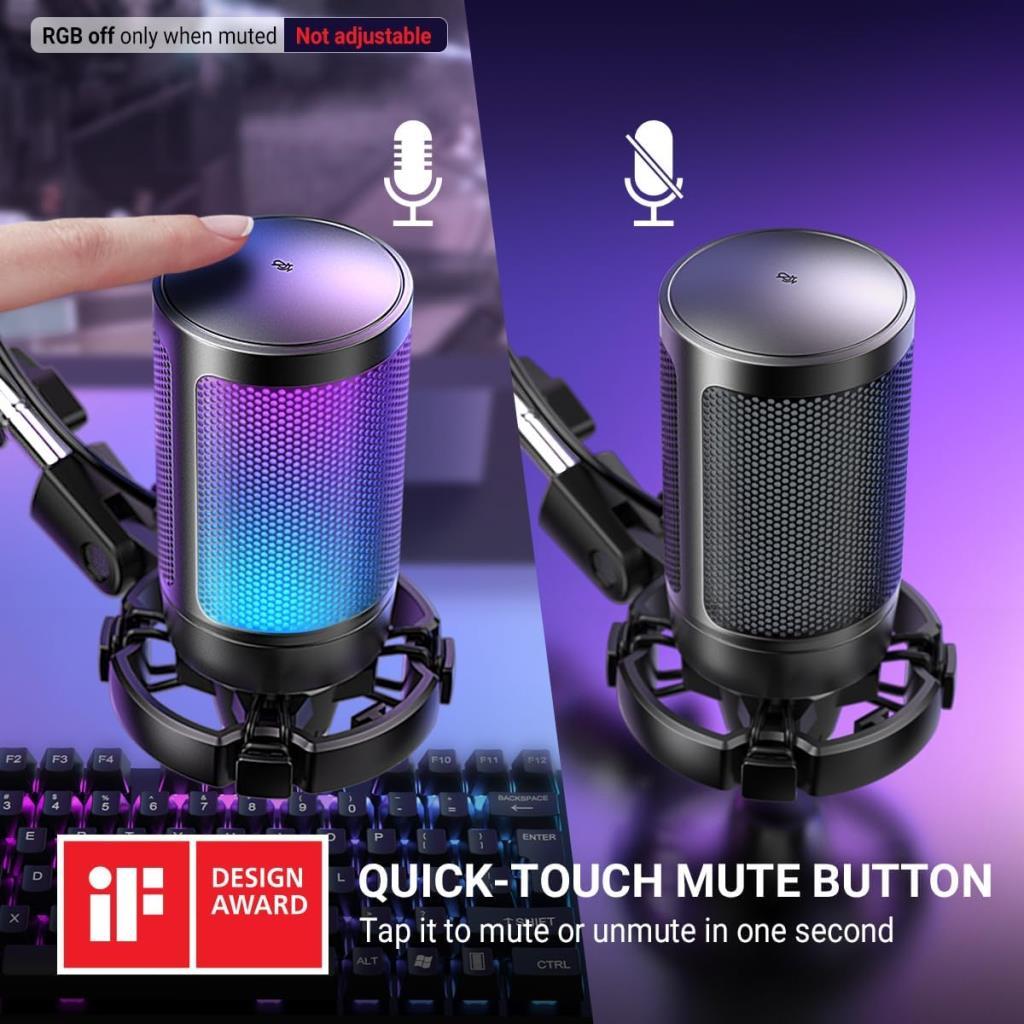 Fifine Ampligame A6T RGB USB Yayıncı Mikrofonu