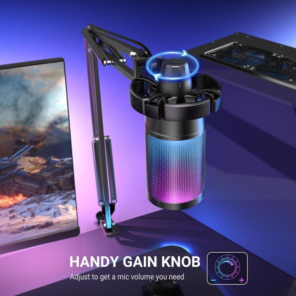 Fifine Ampligame A6T RGB USB Yayıncı Mikrofonu
