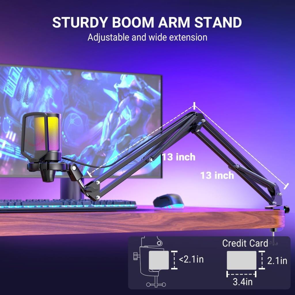 Fifine Ampligame A6T RGB USB Yayıncı Mikrofonu