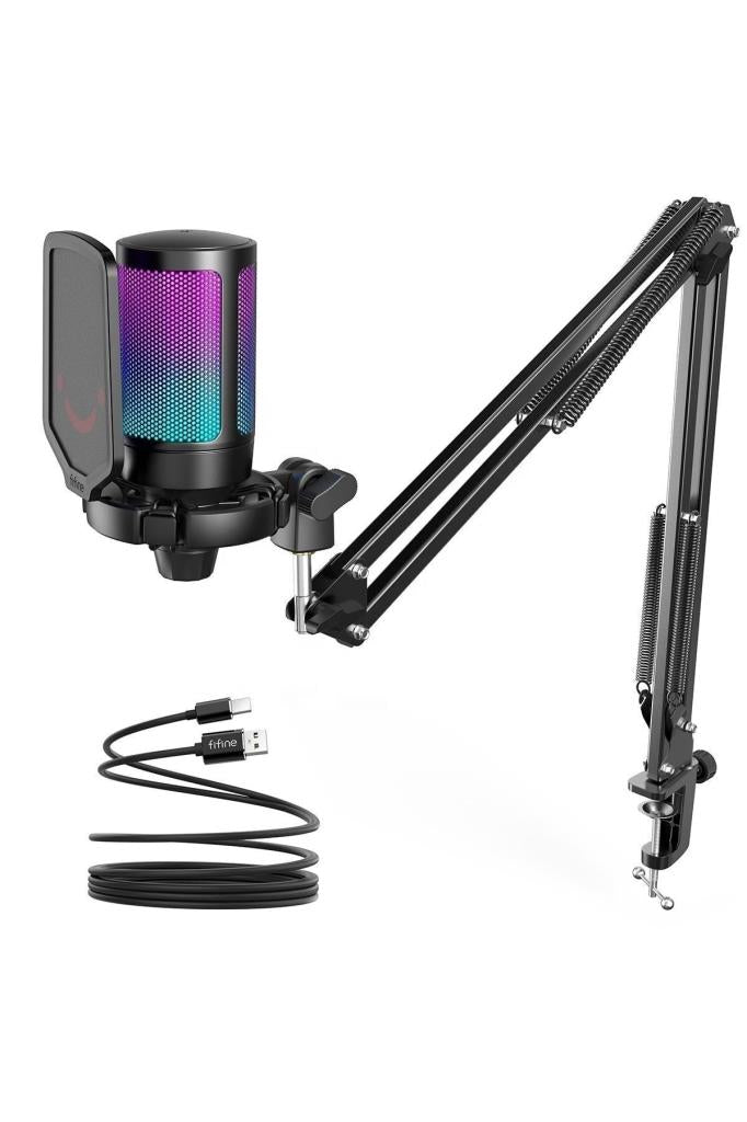 Fifine Ampligame A6T RGB USB Yayıncı Mikrofonu