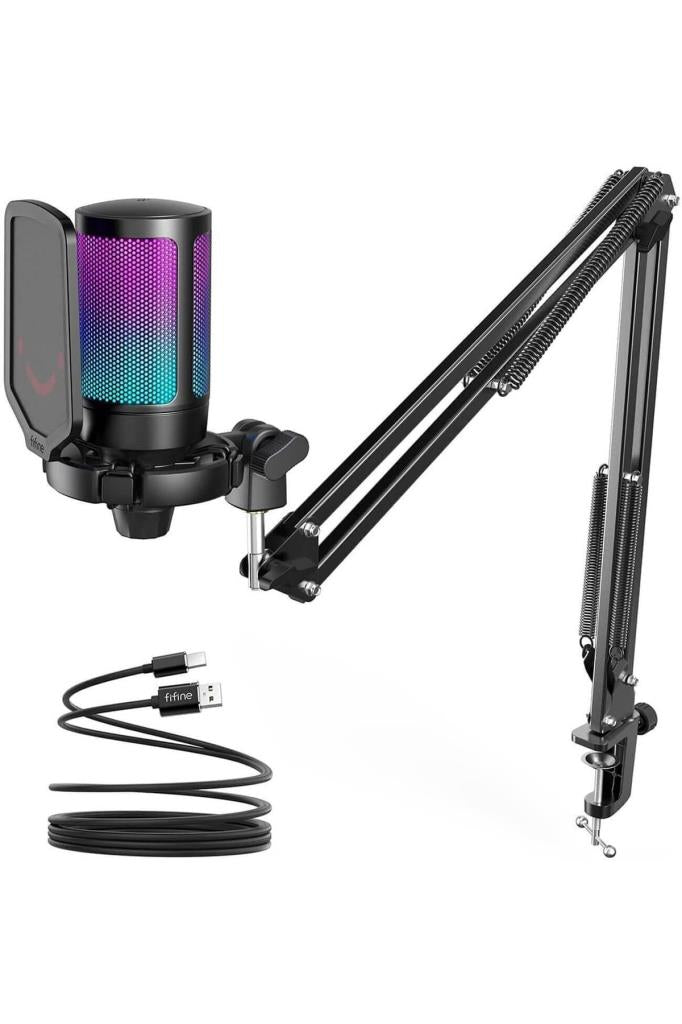 Fifine Ampligame A6T RGB USB Yayıncı Mikrofonu