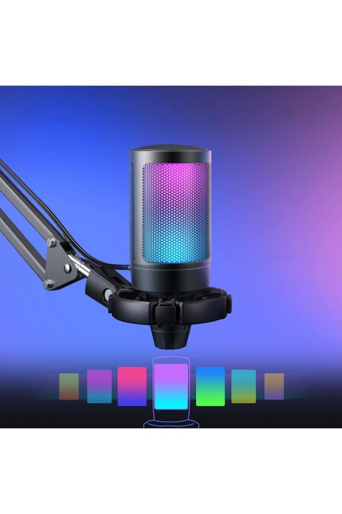 Fifine Ampligame A6T RGB USB Yayıncı Mikrofonu
