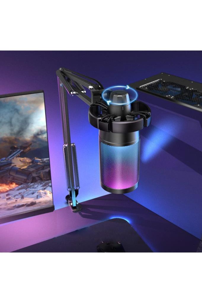 Fifine Ampligame A6T RGB USB Yayıncı Mikrofonu