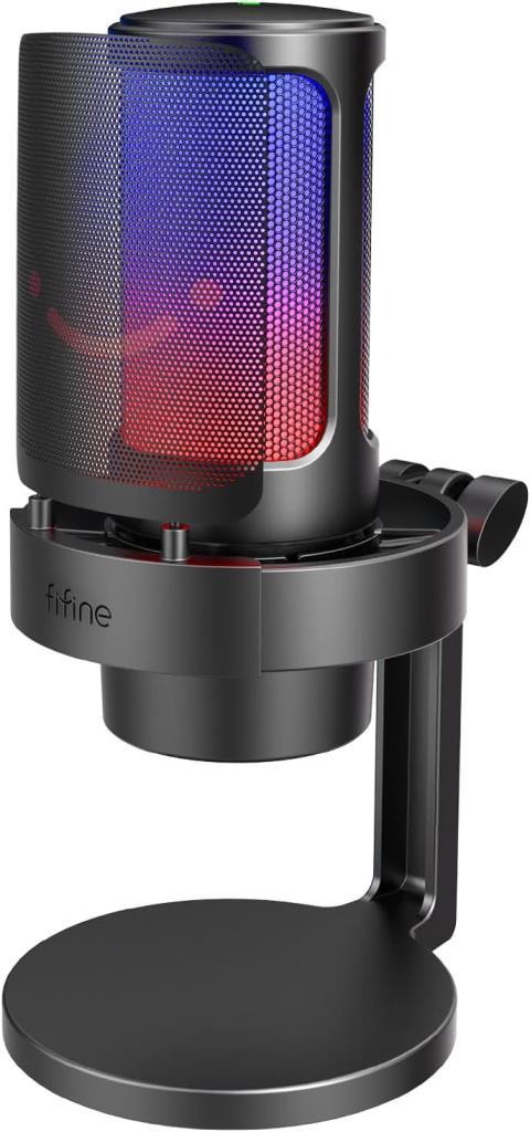 Fifine Ampligame A8 Siyah RGB USB Yayıncı Mikrofonu Teşhir