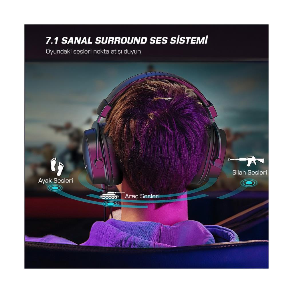 Fifine Ampligame H9 Kablolu Kulak Üstü Oyuncu Kulaklığı Teşhir