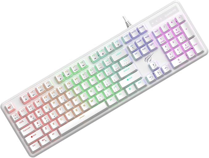 Havit Gamenote KB870L Beyaz RGB Blue Switch Mekanik Oyuncu Klavyesi - OUTLET