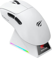 Havit Gamenote MS955WB Beyaz RGB Şarjlı Optik Kablolu/Kablosuz Oyuncu Mouse