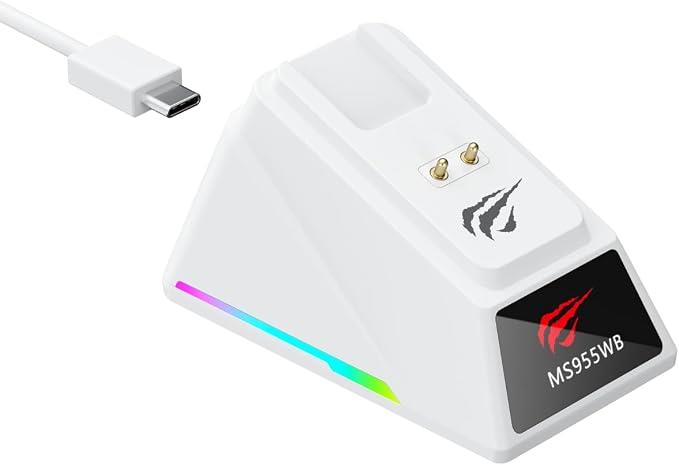 Havit Gamenote MS955WB Beyaz RGB Şarjlı Optik Kablolu/Kablosuz Oyuncu Mouse