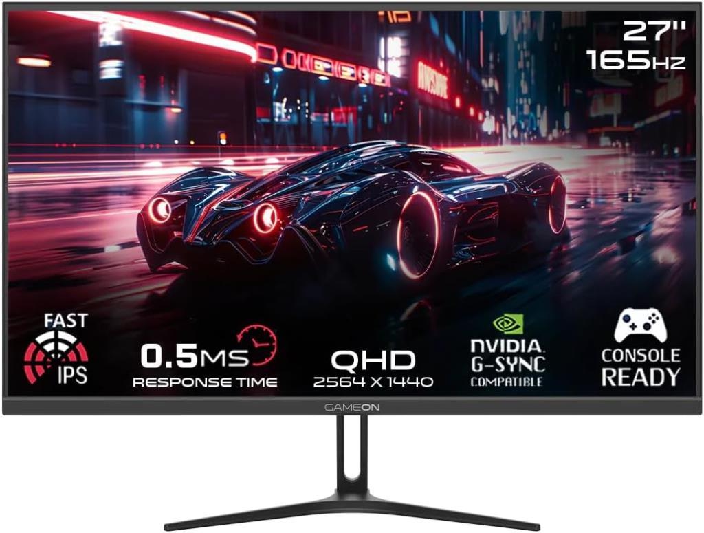 Gameon GOAE27QHD165IPS 27" 0.5 ms 2K IPS 165 Hz Gaming Monitor Display