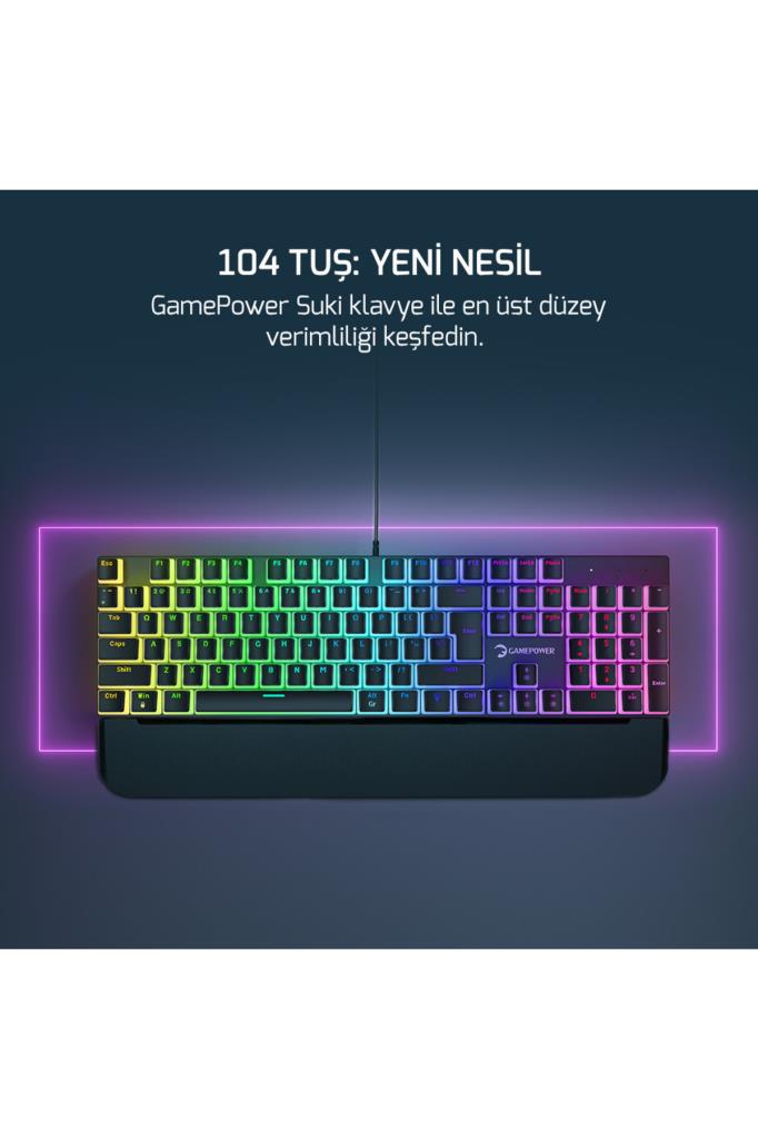 Gamepower Suki 104 RGB Red Switch Kablolu Mekanik Oyuncu Klavyesi Outlet