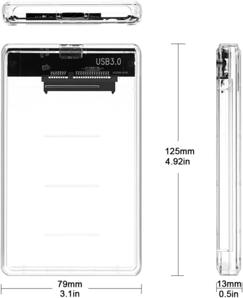 2.5" Usb 3.0 Harici Ssd Harddisk Şeffaf Taşınabilir Hdd Kutusu - TEŞHİR