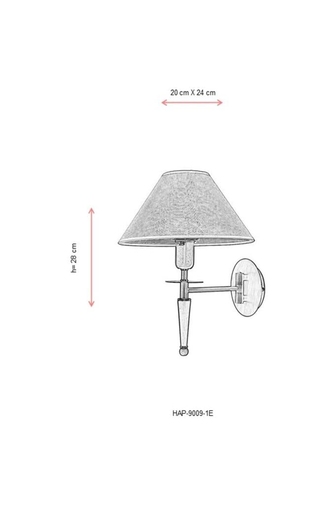 AVONNI HAP-9009-1E Eskitme Kaplama Aplik E27 Metal Ahşap Kumaş 20x24cm Outlet