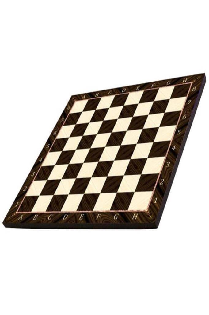 GiftHome Orta Boy Metal Osmanlı Bizans Satranç Takımı Parlak ve Sedef Desenli MDF Ahşap Satranç Tahtası (37x37 cm.) Teşhir