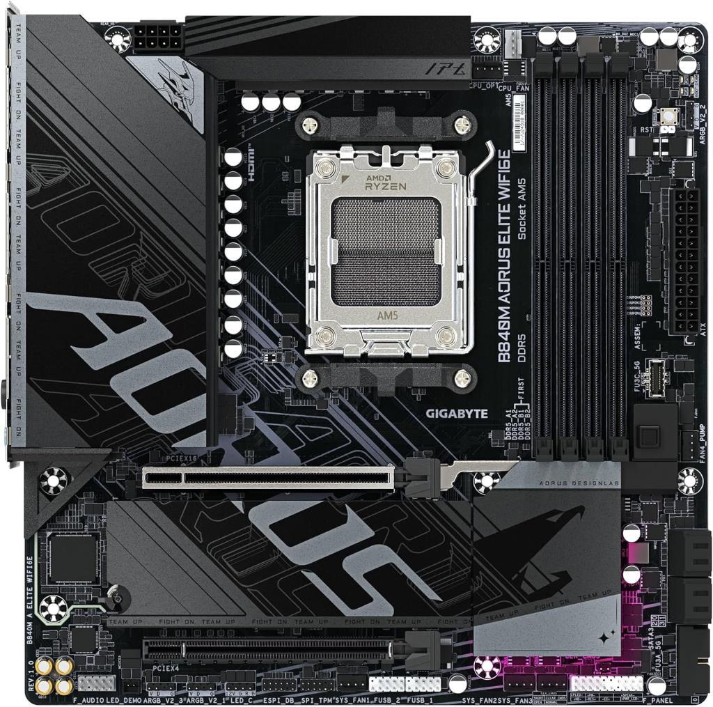 Gigabyte B840M Aorus Elite WIFI6E AMD AM5 DDR5 Micro ATX Anakart - Teşhir