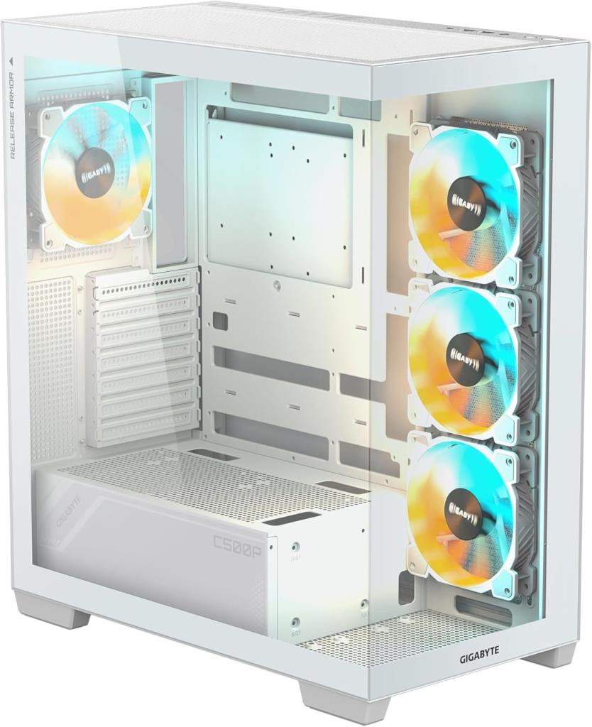 Gigabyte C500 Panoramic Stealth Ice GB-C500PI ST ARGB Fanlı Beyaz ATX Oyuncu Kasası - TESHİR