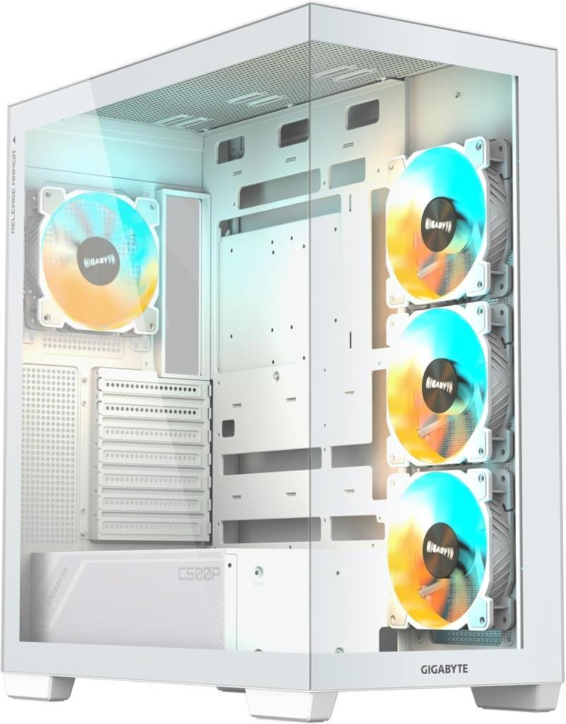 Gigabyte C500 Panoramic Stealth Ice GB-C500PI ST ARGB Fan White ATX Gaming Case Outlet