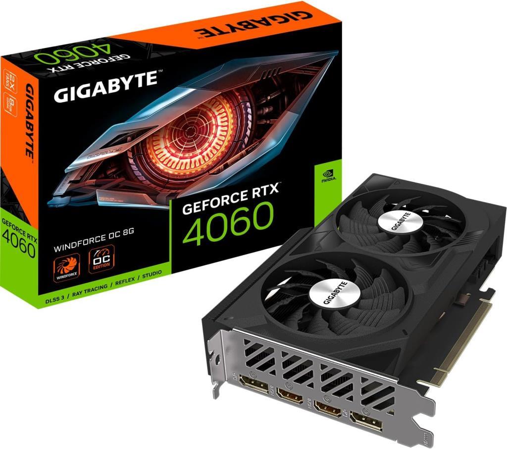 Gigabyte RTX 4060 Windforce OC 8G GV-N4060WF2OC-8GD 128 Bit GDDR6 8 GB Ekran Kartı