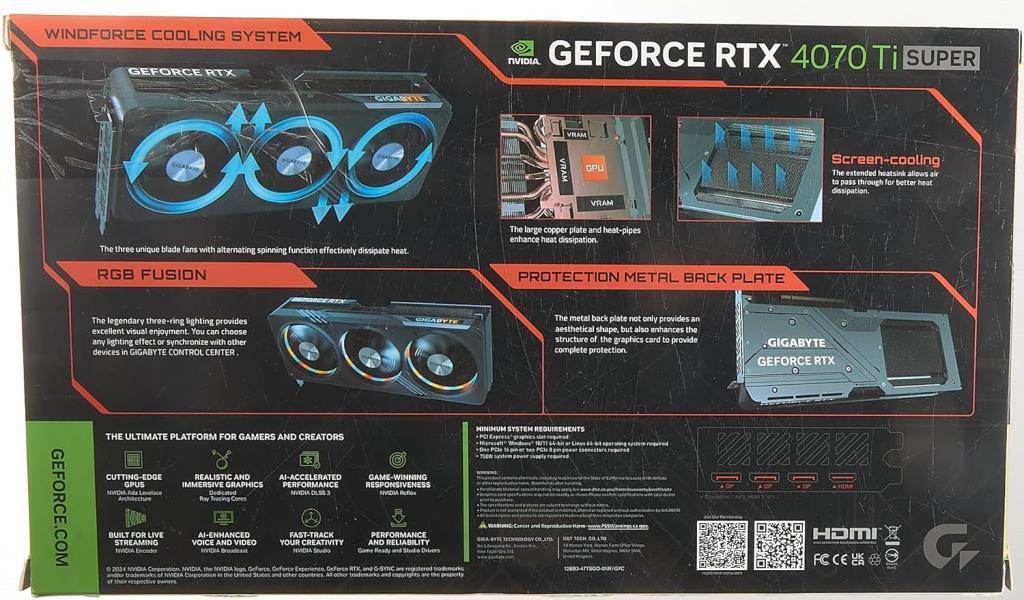 Gigabyte RTX 4070 TI Super Windforce OC 16G GV-N407TSWF3OC-16GD 256 Bit GDDR6X 16 GB Ekran Kartı Teşhir