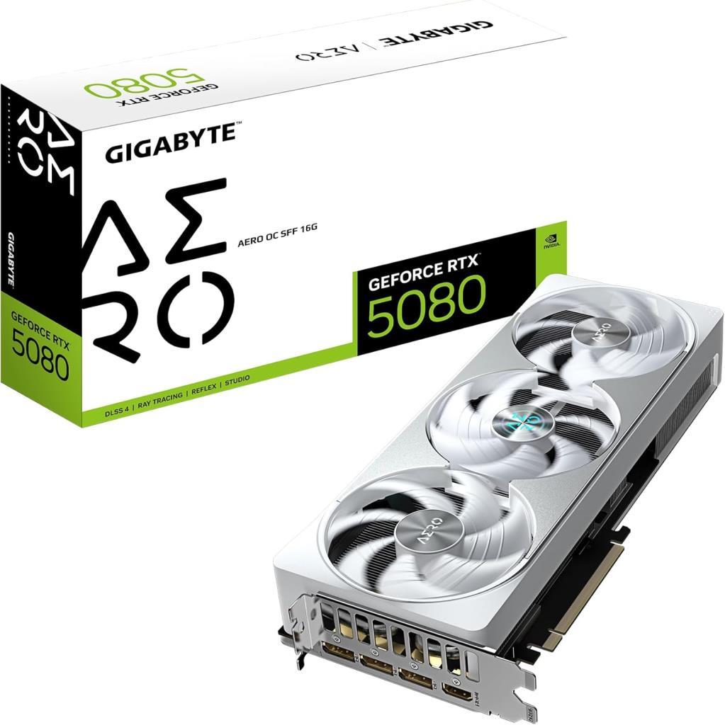 GIGABYTE VGA NVIDIA 16GB GDDR7 RTX5080 AERO OC SFF GV-N5080AERO OC-16GD Teşhir