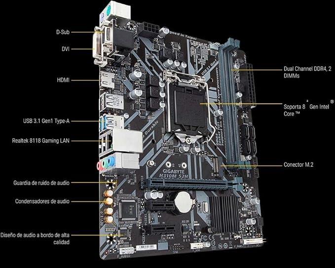Gigabyte H310M-S2H 2.0 Intel LGA1151 DDR4 Micro ATX Anakart - OUTLET