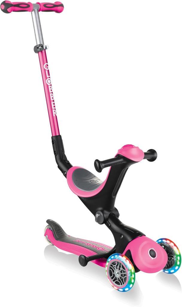 Globber Go Up Deluxe Pembe Oturaklı Işıklı 3 Tekerlekli Çocuk Scooter Outlet