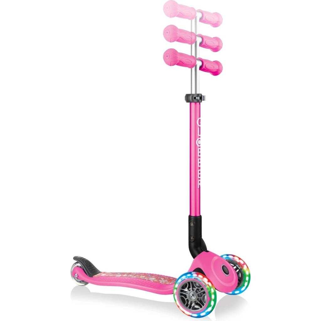 Globber Prımo Katlanabilir Fantasy Lıghts - Çocuklar Için 3 Tekerlekli Scooter-Pembe