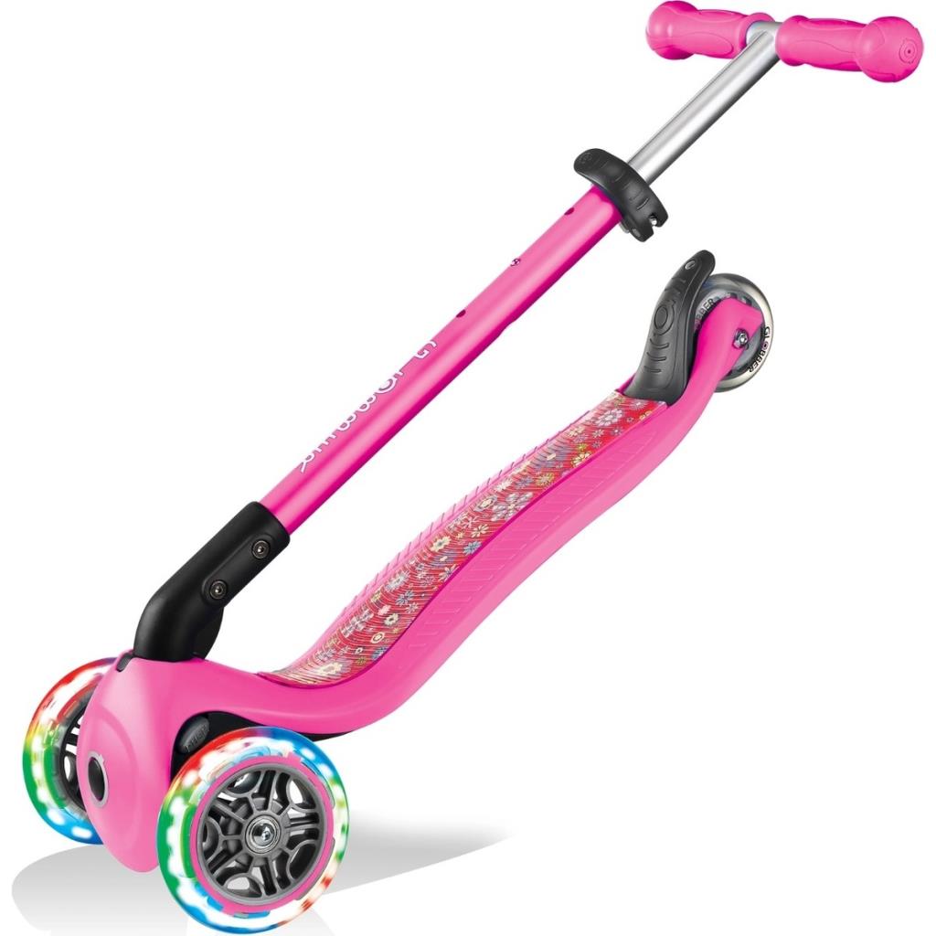 Globber Prımo Katlanabilir Fantasy Lıghts - Çocuklar Için 3 Tekerlekli Scooter-Pembe