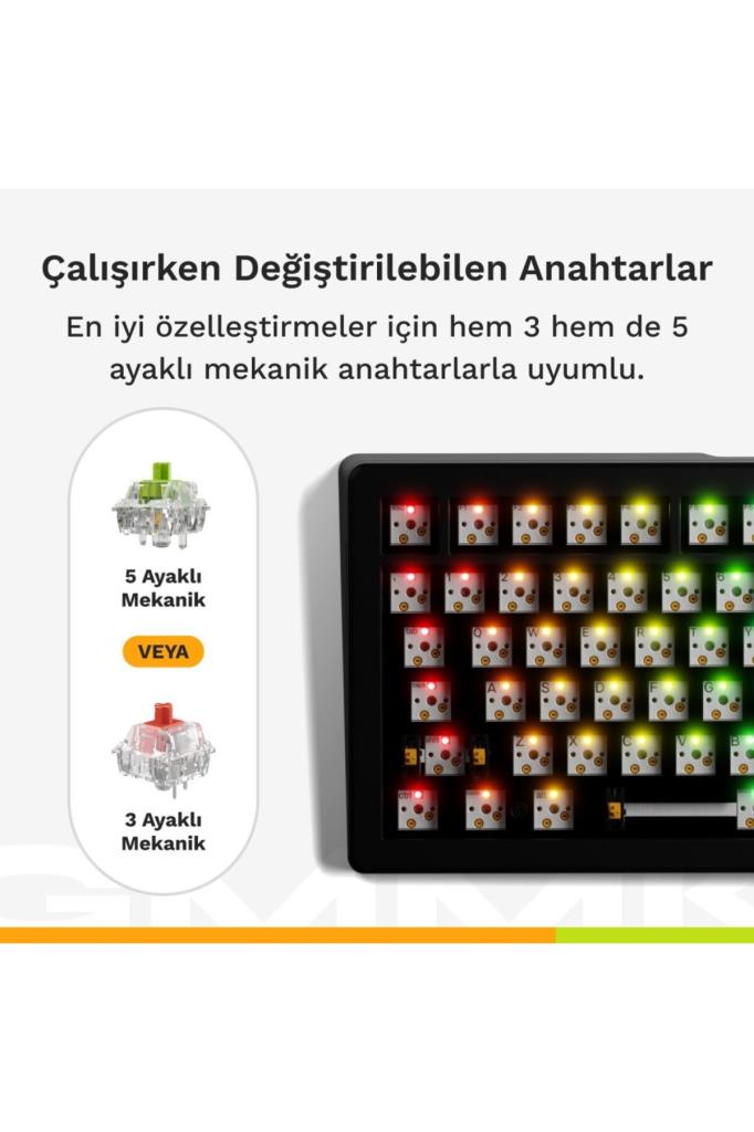 Glorious GMMK 3 HE TR Fox Linear Switch %75 Kablolu Mekanik Oyuncu Klavyesi Teşhir