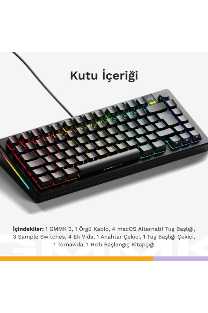 Glorious GMMK 3 HE TR Fox Linear Switch %75 Kablolu Mekanik Oyuncu Klavyesi Teşhir