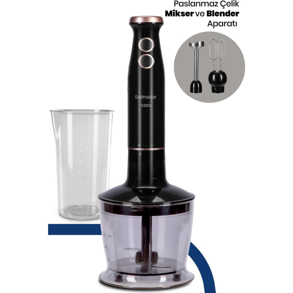 GoldMaster Bestblend 1500 Watt 4 Bıçaklı Paslanmaz 3 In 1 Blender Seti