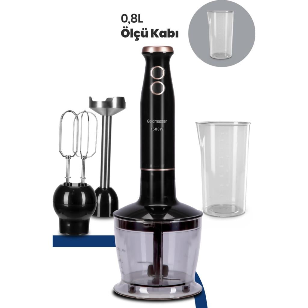GoldMaster Bestblend 1500 Watt 4 Bıçaklı Paslanmaz 3 In 1 Blender Seti