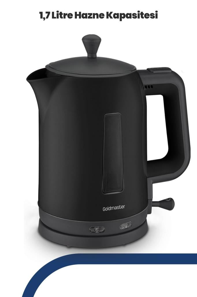 Goldmaster GM-7321S Papatya Siyah 2200 W Cam Demlikli Çay Makinesi