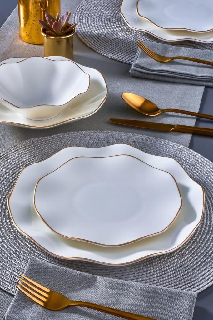 Güral Porselen Nesrin Nes24y430gd Gold 24 Parça 6 Kişilik Yemek Takımı - Outlet