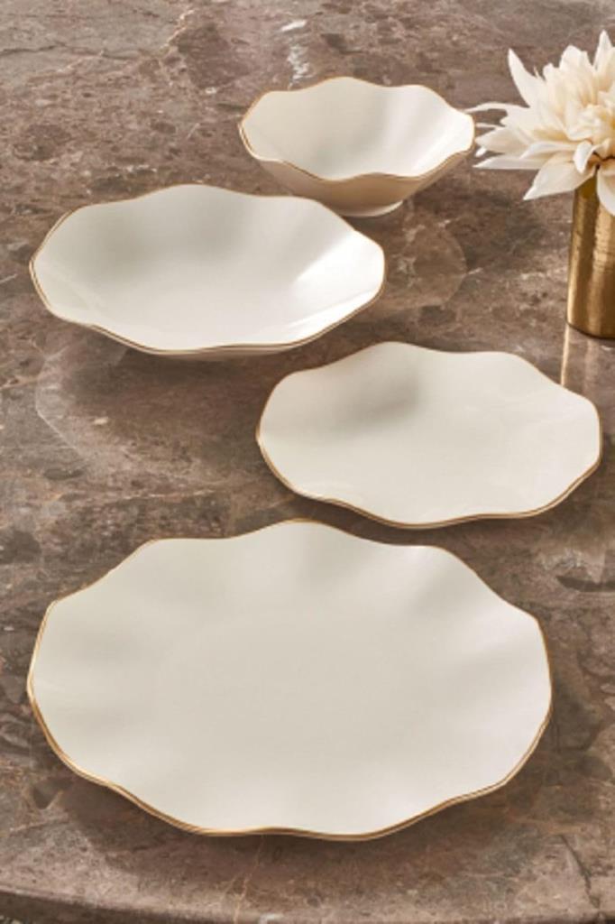 Güral Porselen Nesrin Nes24y430gd Gold 24 Parça 6 Kişilik Yemek Takımı - Outlet